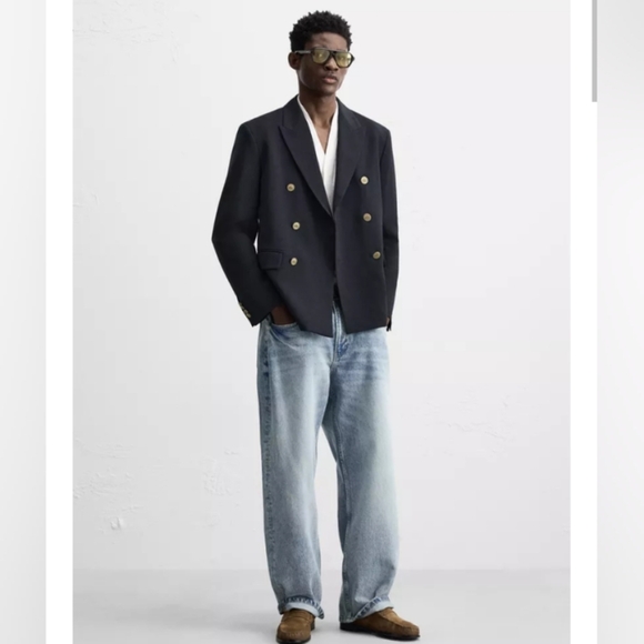 Zara Double Breasted Button Blazer - Picture 1 of 8
